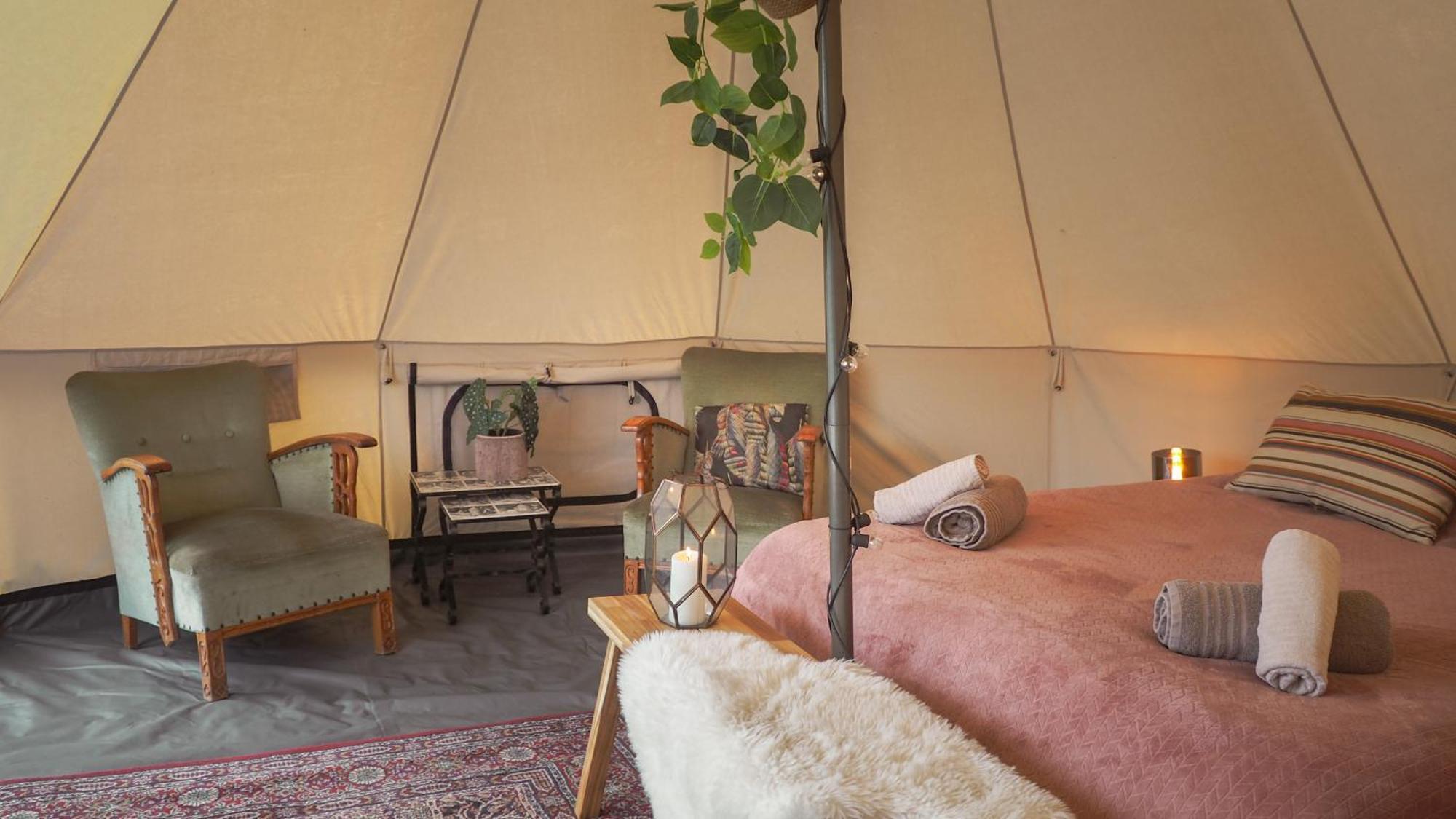 Bell Tent In Een Voedselbos Nederweert-Eind Екстер'єр фото